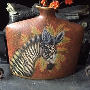 EUC zebra vase